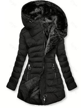 Womens Hooded Mid-Length Cotton Jacket
