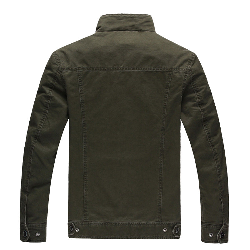Men's Tactical Cotton Jacket Casual Solid Outdoor Work Jacket Large Size teemdrop