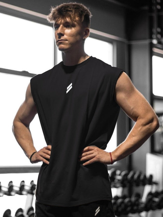 Men's Quick-Dry Bird-Eye Fabric Sleeveless Sports Training Vest teemdrop