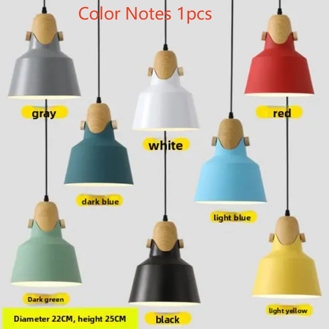 Single Head Hanging Chandelier Aluminum Macaron Color Pendant Light