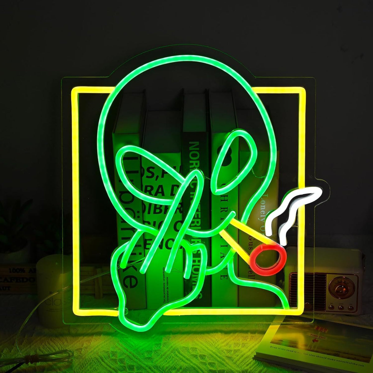 Alien UFO LED Neon Sign Light for Bedroom Game Room Bar Party Decoration teemdrop