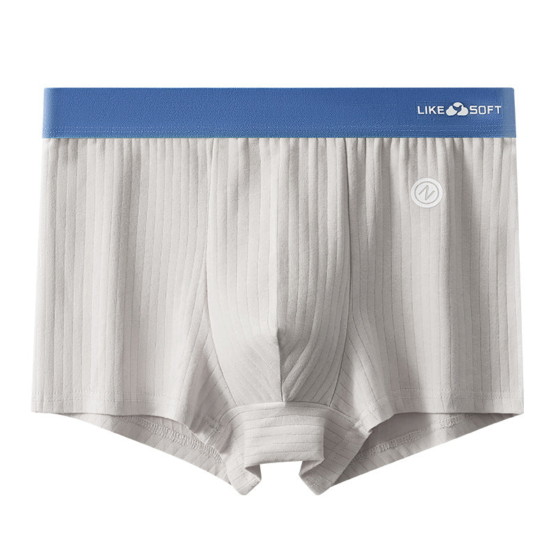 Men's Breathable Milk Silk Boxers Mid-Rise Knitted Underwear