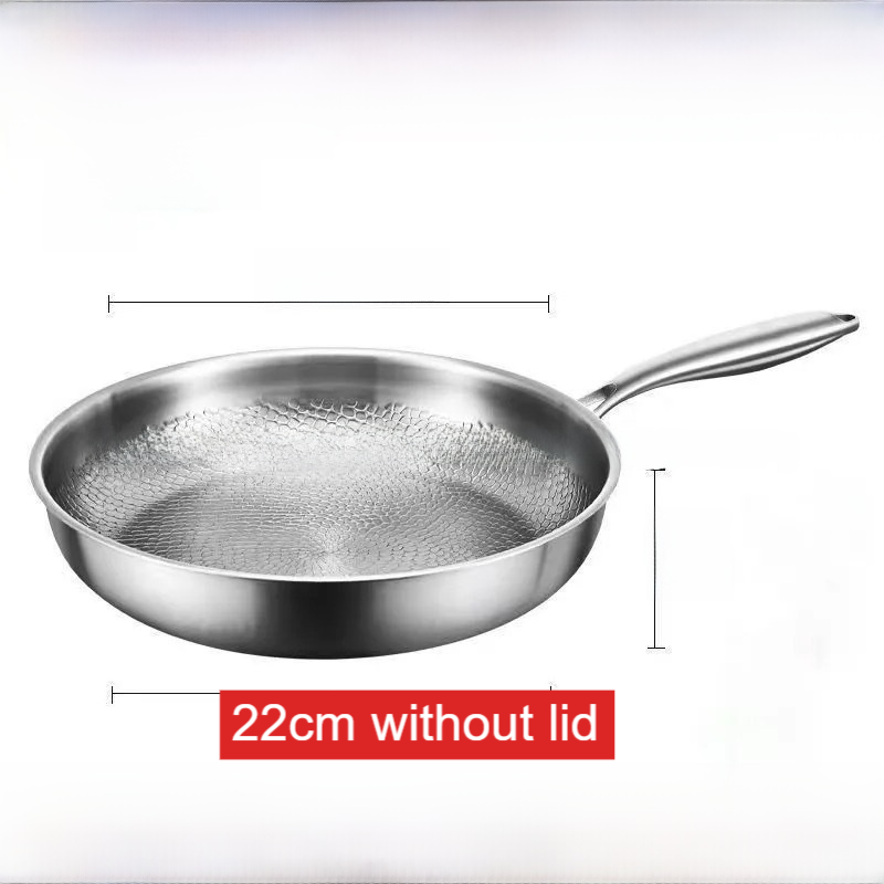 Titanium Hammered 304 Stainless Steel Non-Stick Frying Pan teemdrop