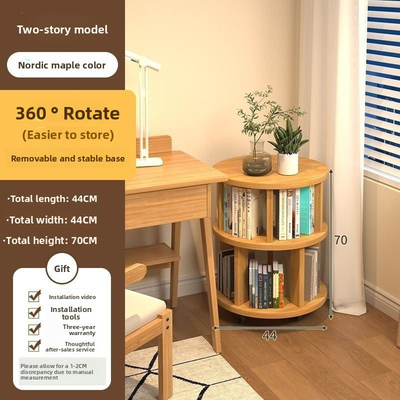 360-Degree Rotating Multi-Tier Bookshelf