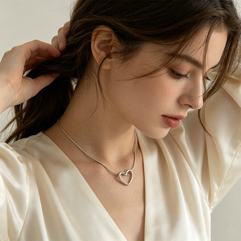 Love heart clavicle chain teemdrop
