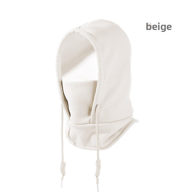 Warm hat with a hood for outdoor cycling to protect against wind teemdrop