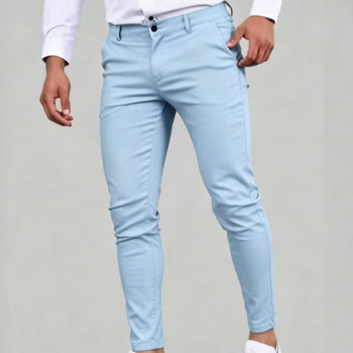 Men's Solid-Color Dress Pants, Business-Casual Trousers, Slim-Fit Formal Pants teemdrop