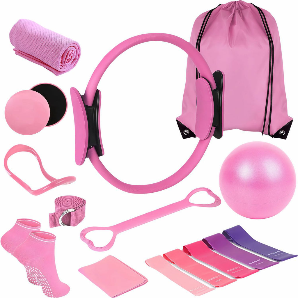 Multi-Piece Yoga Ring and Pilates Resistance Band Set teemdrop
