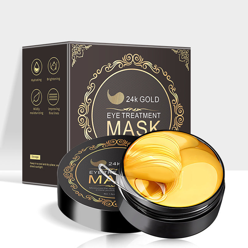 Gold eye mask for dark circles and hydration