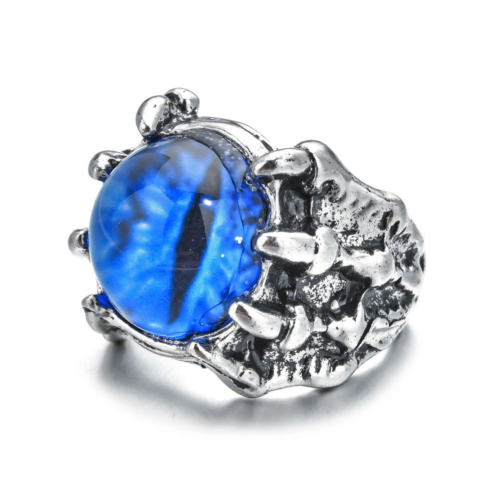 Majestic dragon-claw eye index finger ring