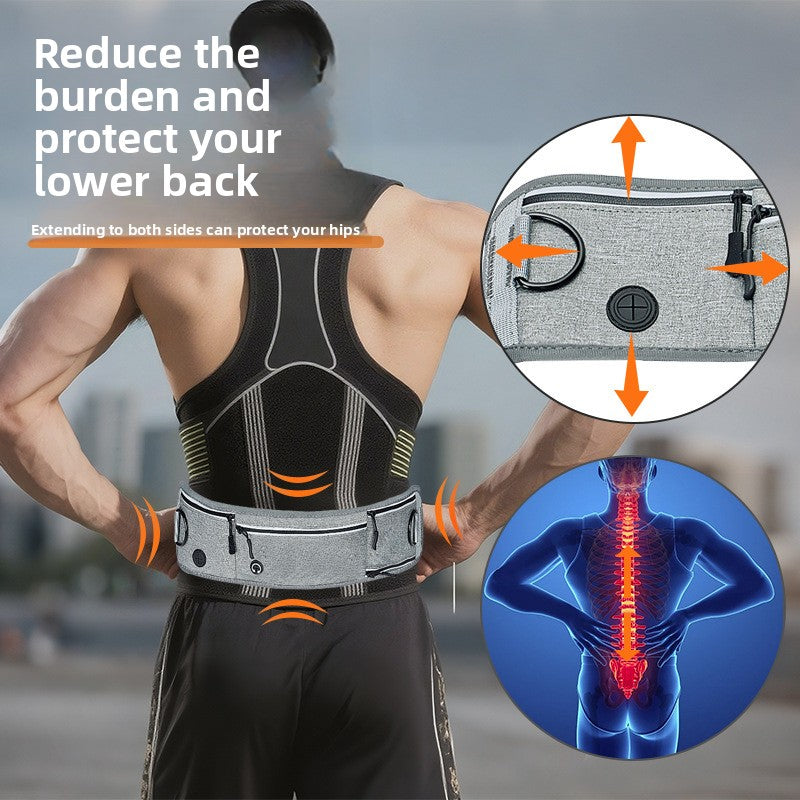Reflective Nylon Hands-Free Running Dog Leash with Waist Bag