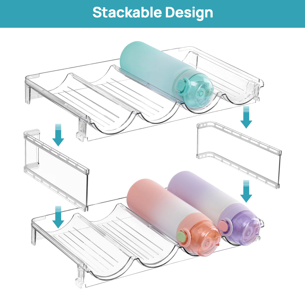 Refrigerator Drink Holder Stackable Organizer Rack