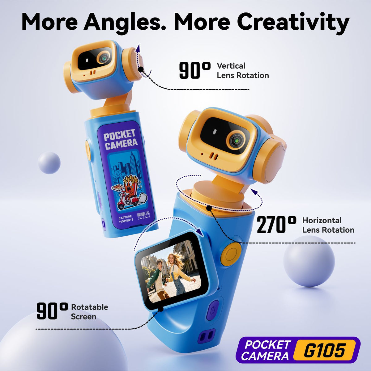 Handheld gimbal camera G105 outdoor sports camera pocket camera teemdrop