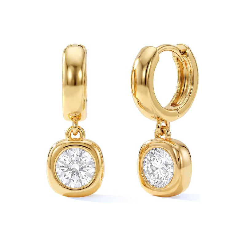 14K gold zircon earrings