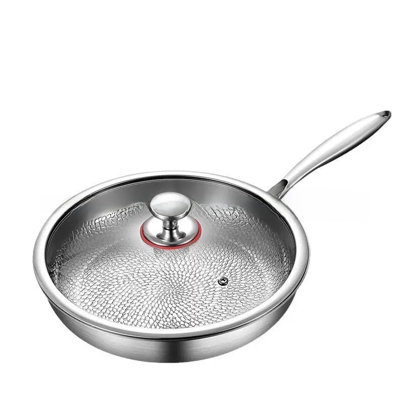 Titanium Hammered 304 Stainless Steel Non-Stick Frying Pan teemdrop