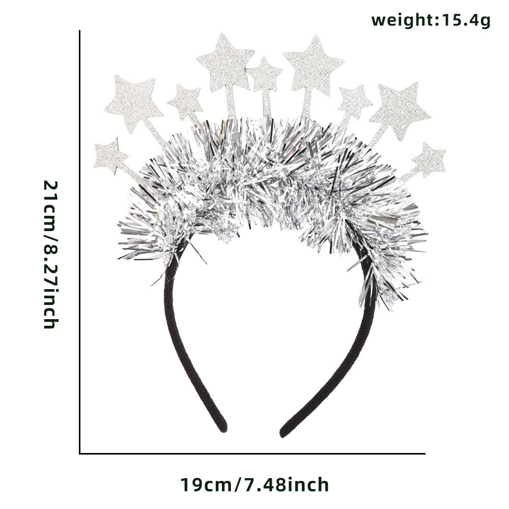 Festive Star Stripe Headband Merry Christmas