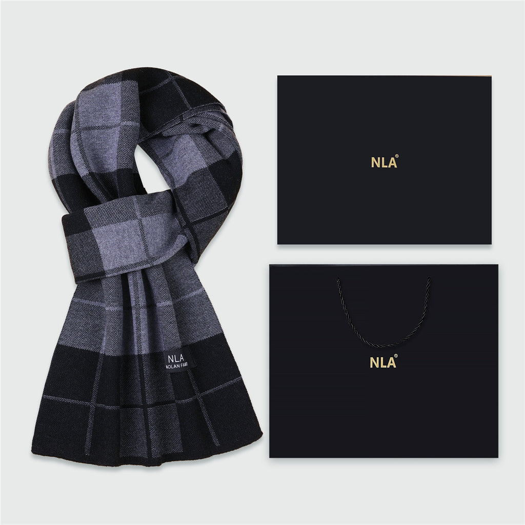 Men's Wool Scarf Men's Winter Warm Knitted Scarf teemdrop
