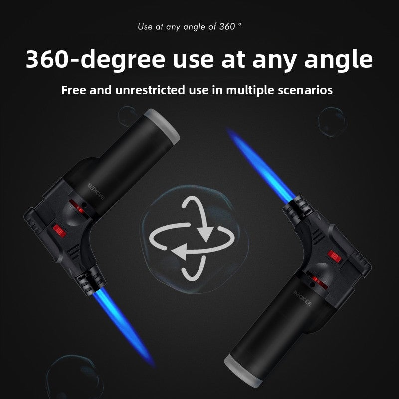 Windproof Torch Lighter Adjustable Flame Refillable Gas Igniter for Outdoor Camping Welding Cigar