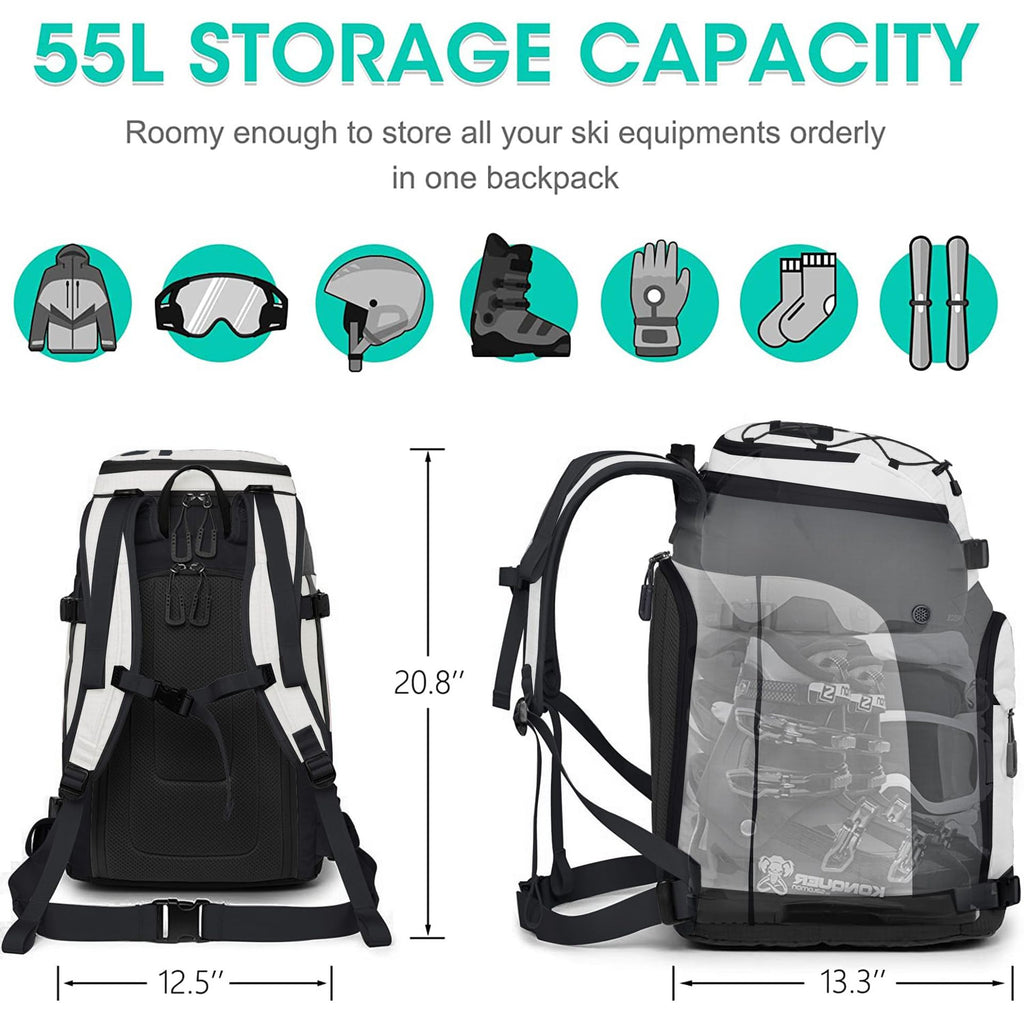 Snowboard Boots and Helmet Backpack Carry Bag teemdrop