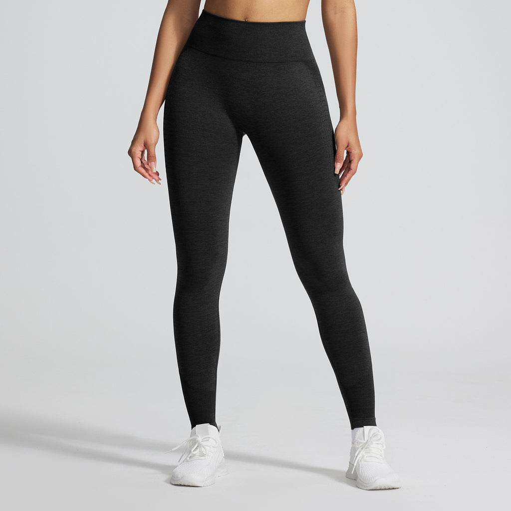 Women's Seamless Jacquard High-Waist Cropped Yoga Pants teemdrop