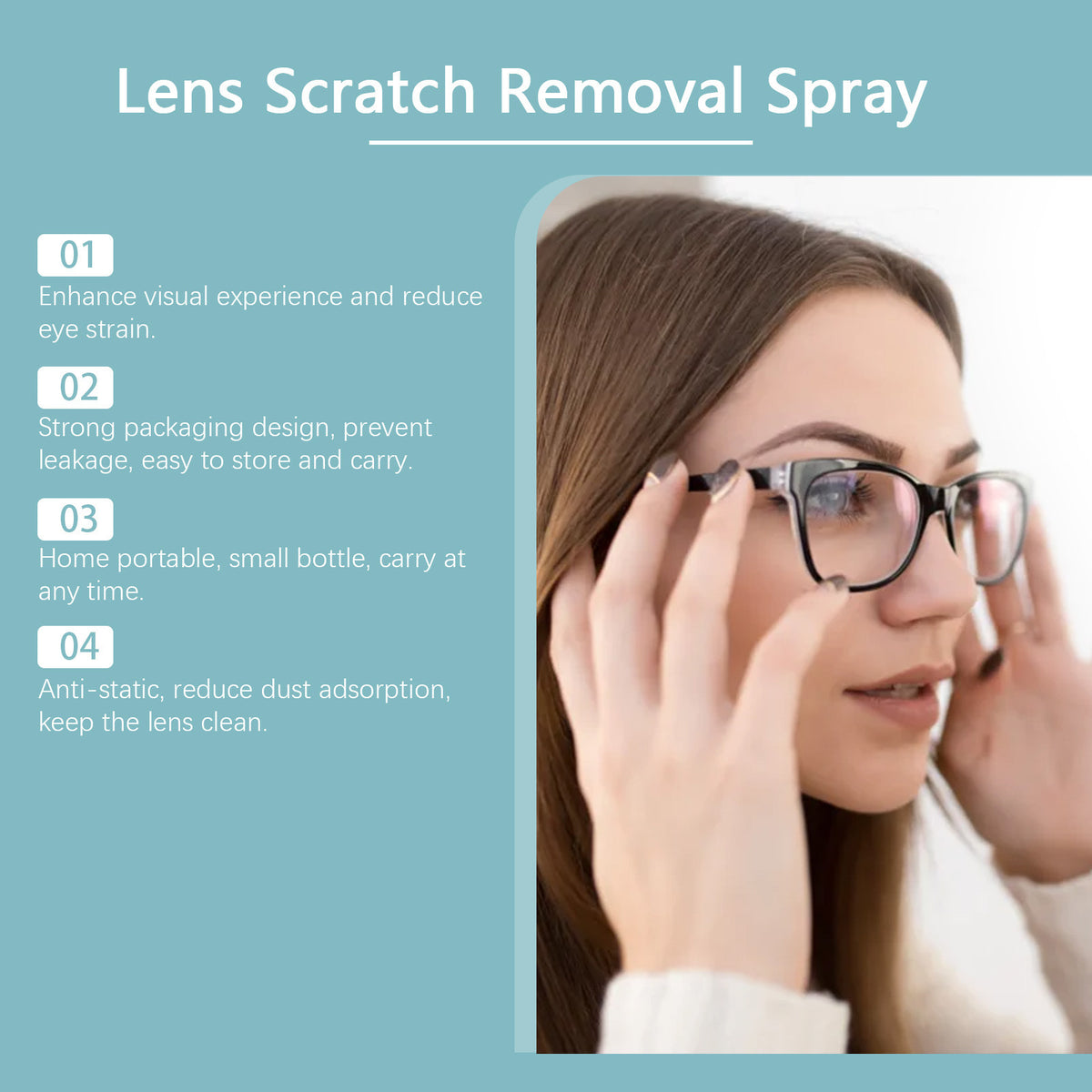 Jue-Fish 100ml Lens Scratch Repair and Defogging Care Agent for Glass Renewal teemdrop
