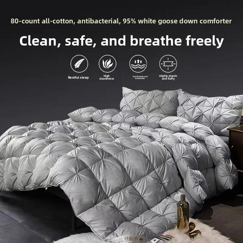 Premium White Goose Down Duvet for All Seasons