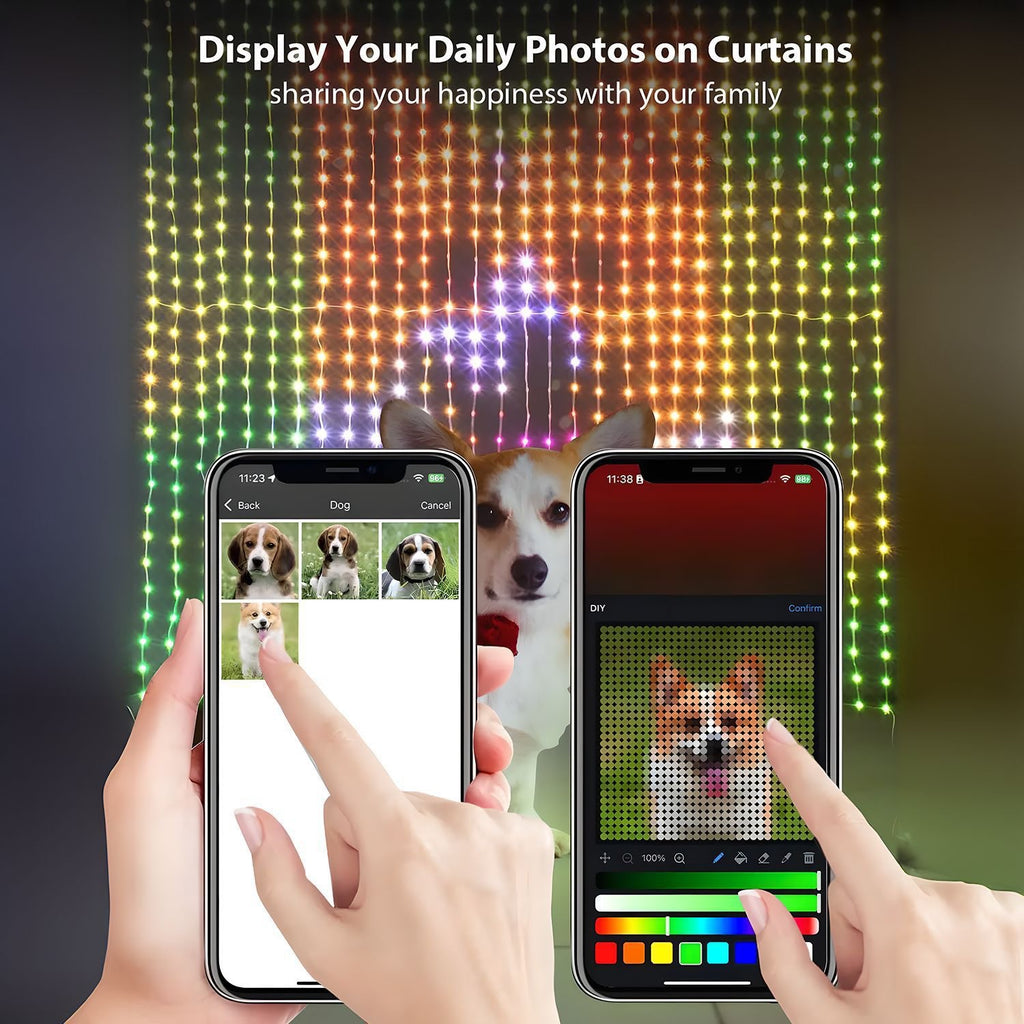 Smart RGB Colorful Graffiti Curtain Lights teemdrop