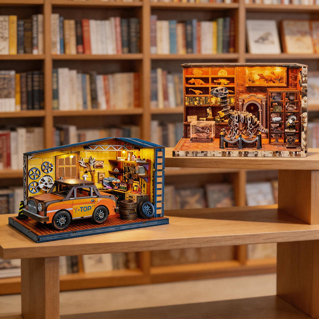DIY Wooden Miniature House 3D Puzzle Model Building Kit with LED Light teemdrop