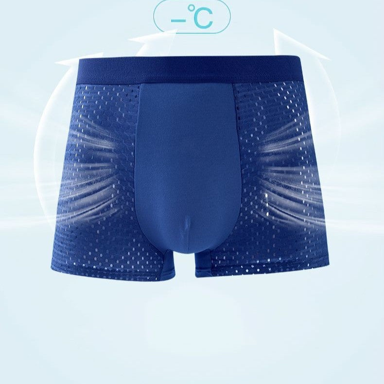 Men Ice Silk Boxer Briefs Breathable Cooling Thin Underwear teemdrop