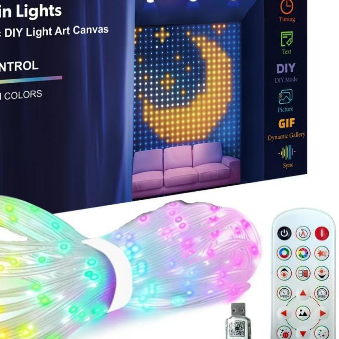 Smart curtain lamp DIY decorative chandelier teemdrop