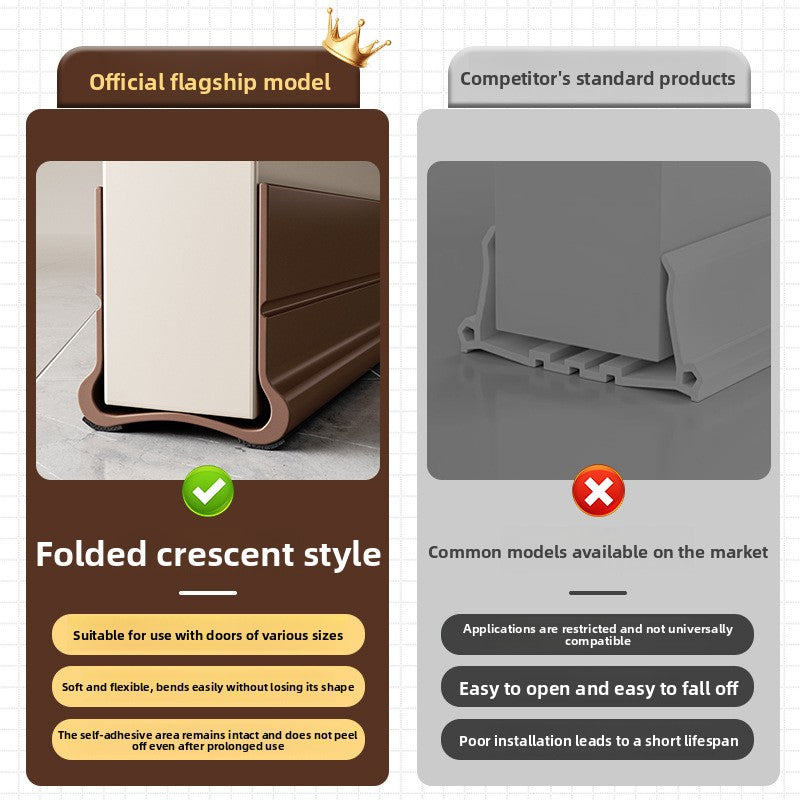 Self-Adhesive Under Door Draft Stopper Weather Stripping Seal Strip teemdrop