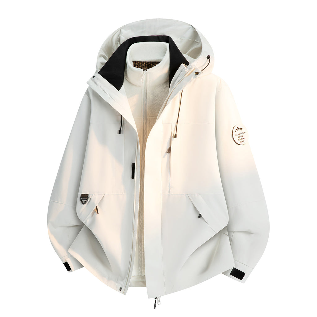 Unisex 3-in-1 Windproof Waterproof Outdoor Hiking Skiing Jacket teemdrop