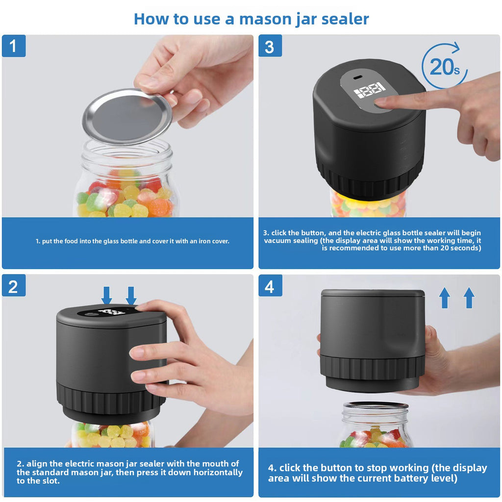 Electric Mason Jar Vacuum Sealer Kit teemdrop