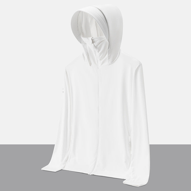 UPF50+ Ice Silk Cooling UV Protection Hooded Jacket Couple Matching Outdoor Sport Coat teemdrop