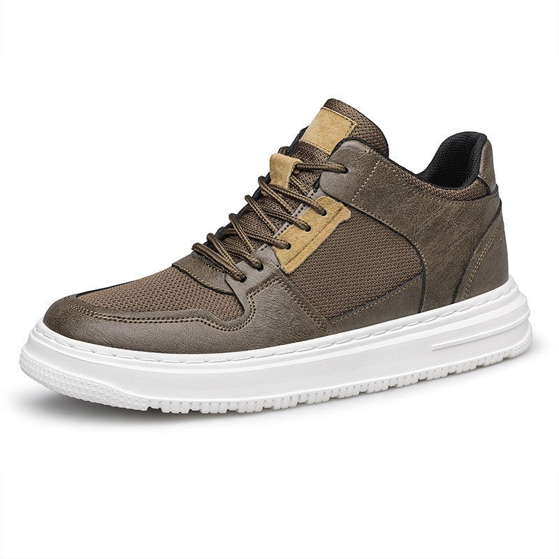 Invisible Height Increasing Hollow Men's Shoes All-match Casual Leather Shoes teemdrop