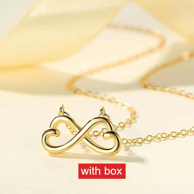 Heart Bowknot Pendant Cross Chain Necklace