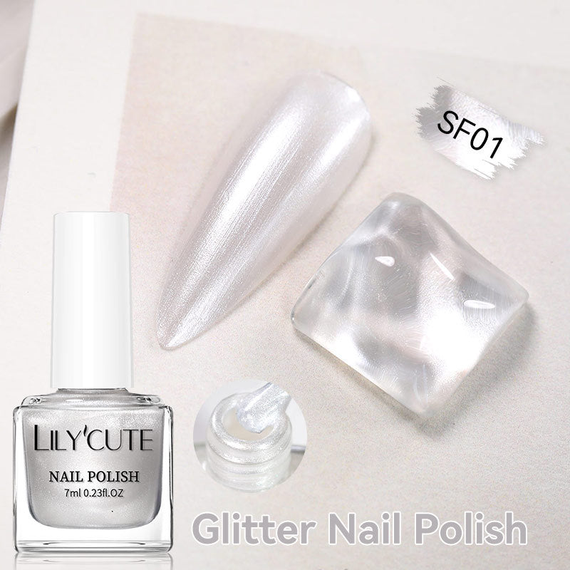 Quick-Dry Metallic High-Color Nail Polish Set 7ml Low Odor Nail Art Lacquer teemdrop