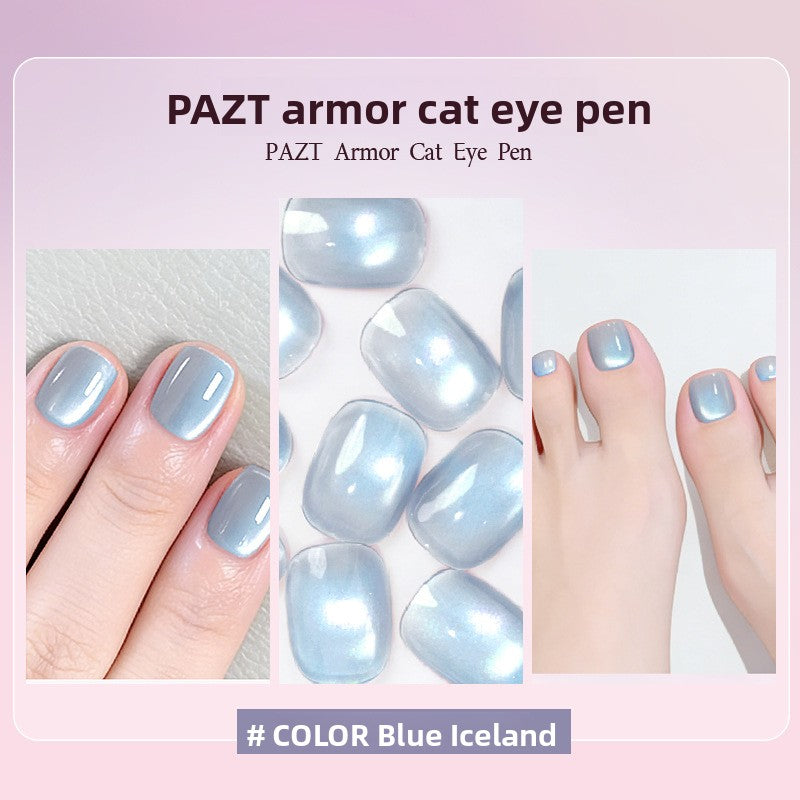6-in-1 Cat Eye Gel Nail Polish Pen Set, Non-Damaging Base and Top Coat for Nail Art