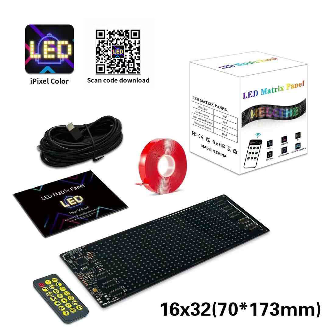 Programmable Flexible LED Car Sign Display with APP Control, Full Color RGB Matrix Panel for Vehicle Window teemdrop