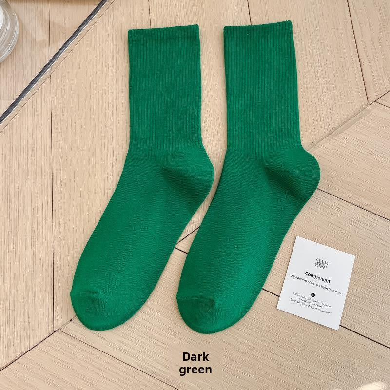 Unisex Combed Cotton Mid-Calf Socks teemdrop