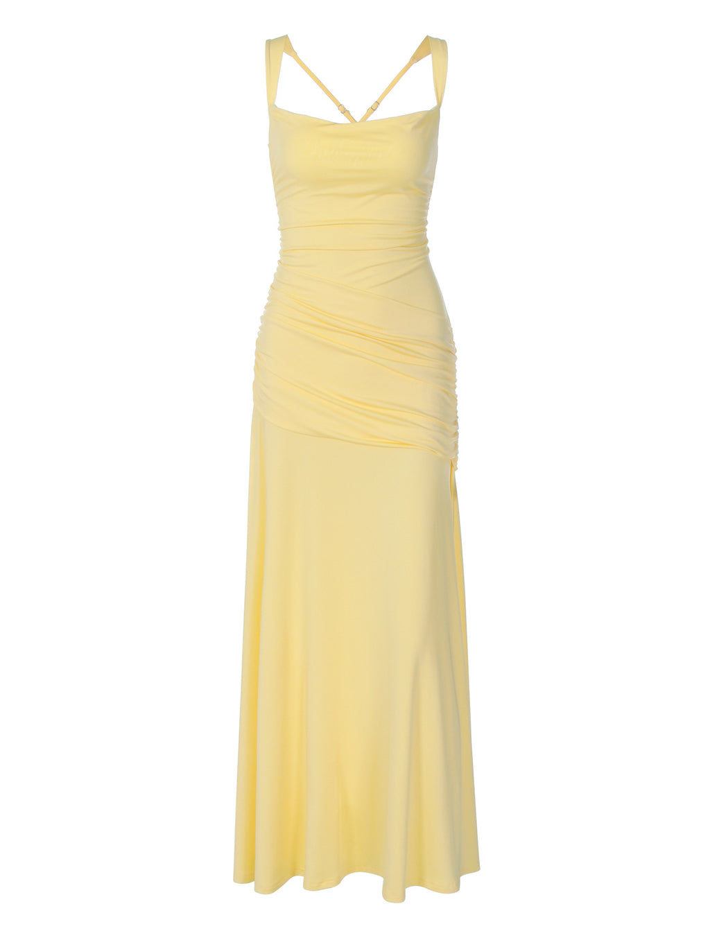Women's Sleeveless Solid Color Bodycon Maxi Dress with Back Tie teemdrop