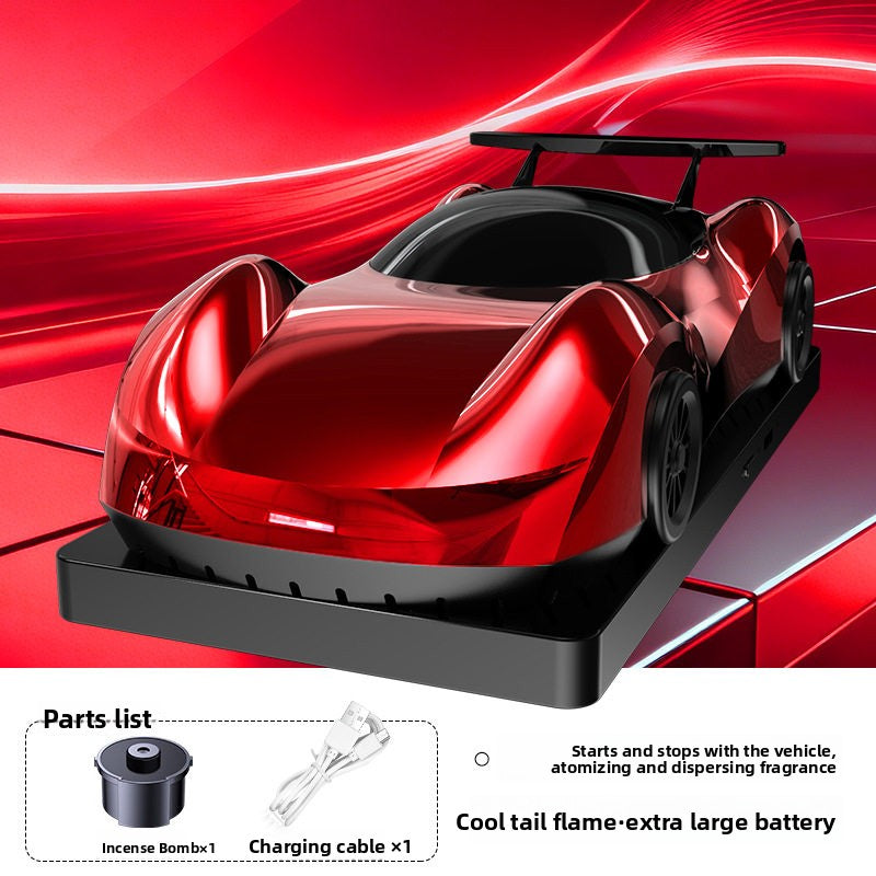 Smart Spray Car Air Freshener Sports Car Design Rechargeable Aromatherapy Diffuser with Multiple Scents