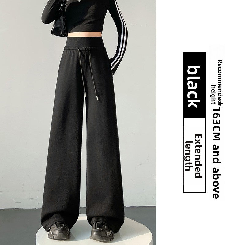 Women's High-Waisted Drapey Wide-Leg Cotton Blend Casual Pants teemdrop