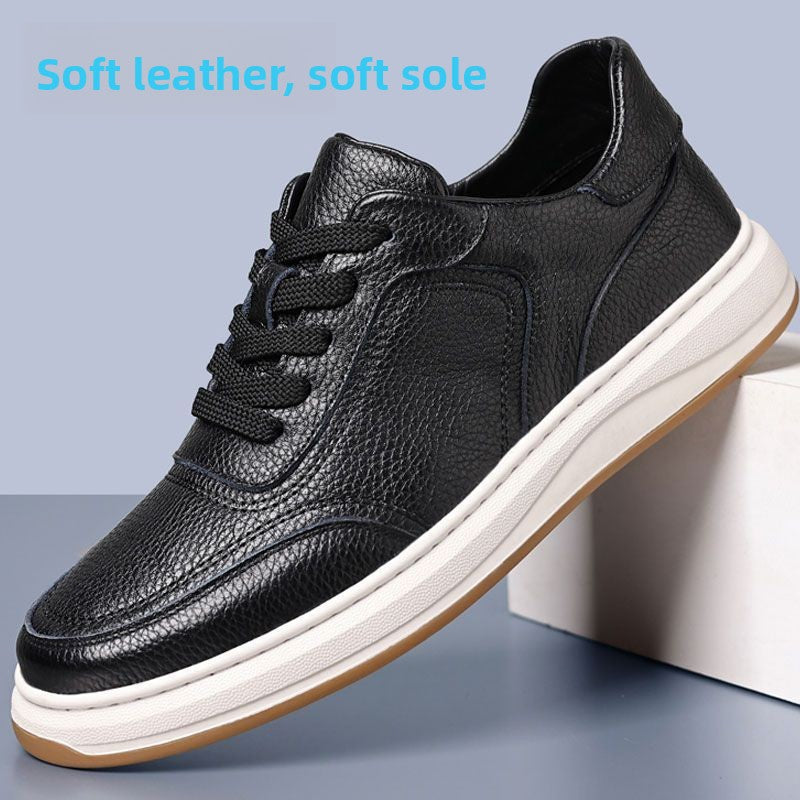 Mens Soft Leather Versatile Casual Loafers teemdrop