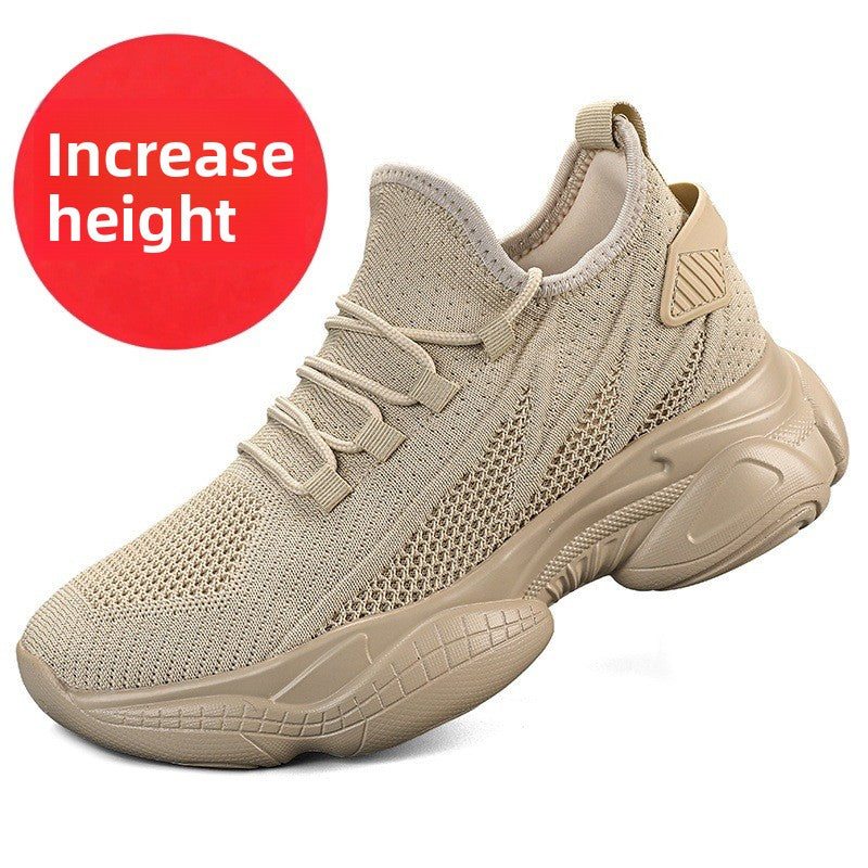 Height-increasing thick-soled flyknit shoes
