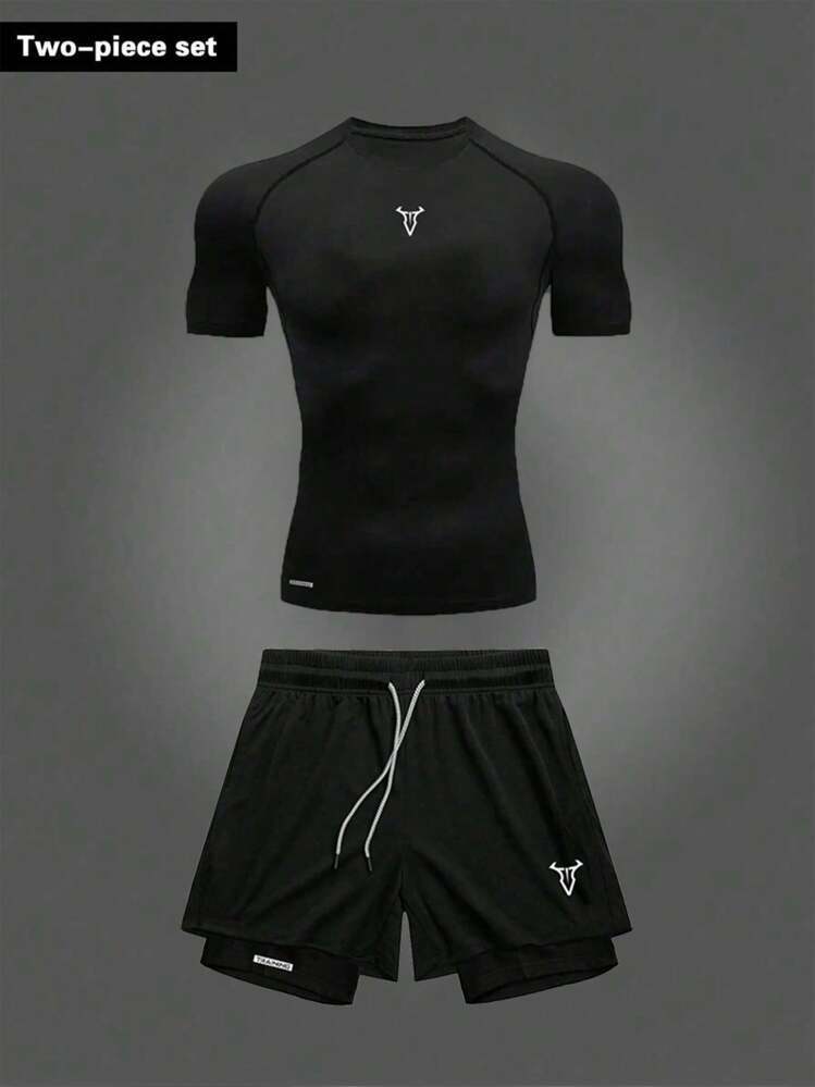 Men's Compression 2D Printed Quick Dry Fitness T-Shirt teemdrop