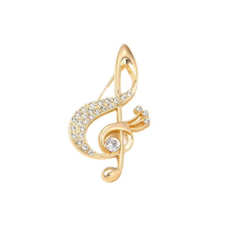 Niche Design Musical Note Brooch Anti-Exposure Light Luxury Zinc Alloy Pin Unisex Fashion Accessory teemdrop