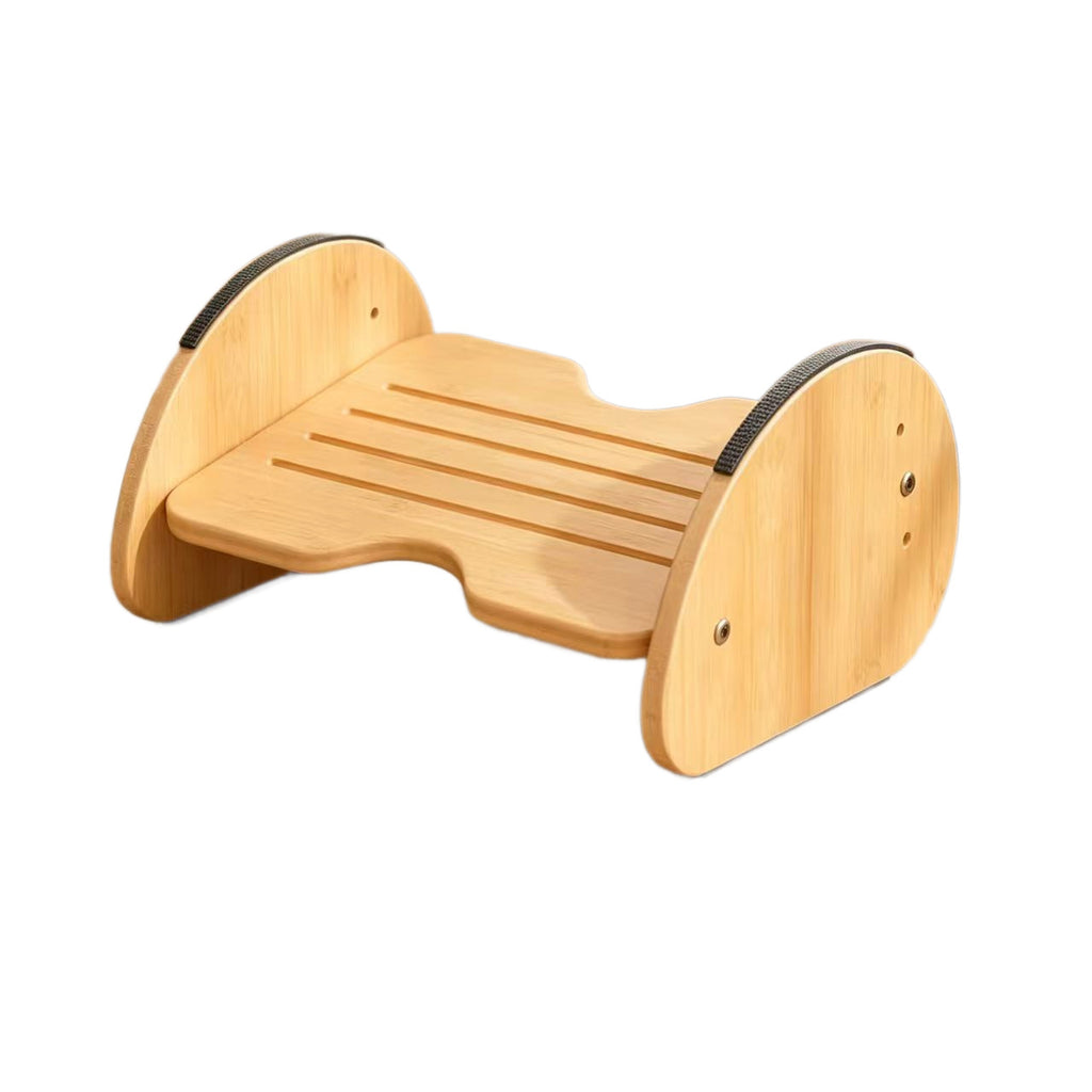 Adjustable Bamboo Under Desk Footrest Ergonomic Rocking Foot Stool for Office Home
