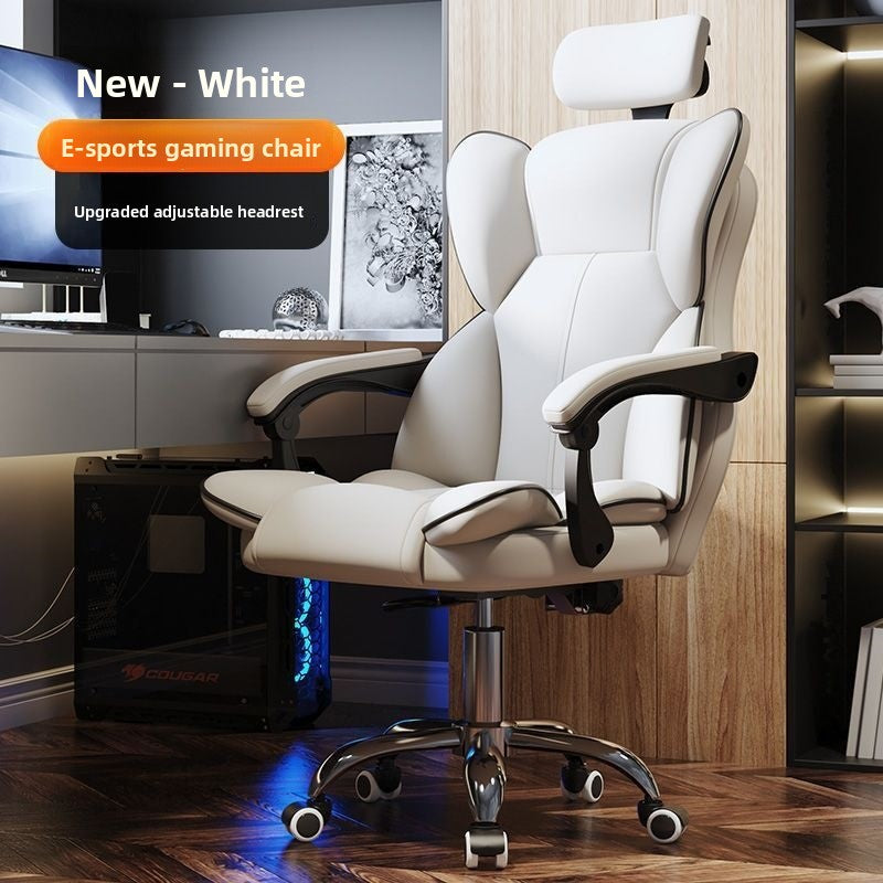 Ergonomic High-Elasticity Foam Computer Chair with Headrest and Footrest