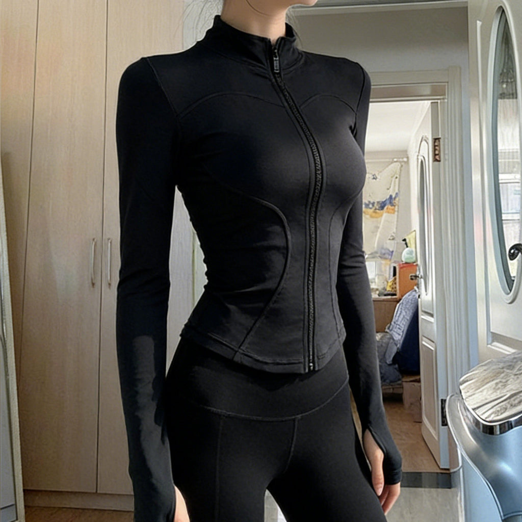 Women's 2-Piece Quick-Dry Long Sleeve Yoga Running Sports Set teemdrop